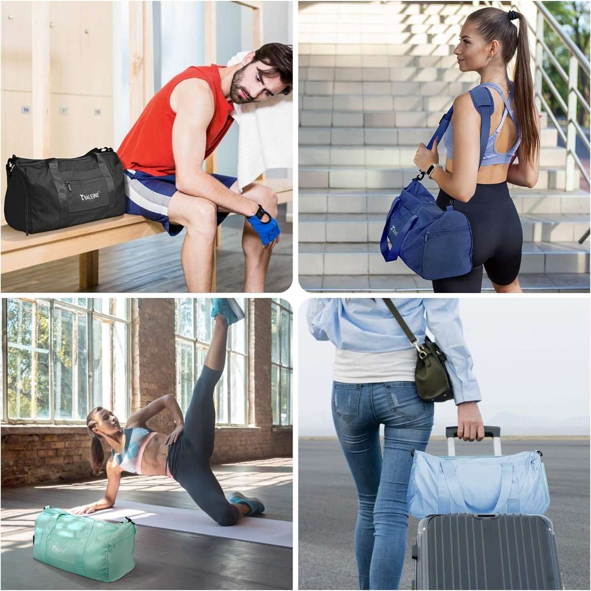 Barlen Women's & Men's Gym Duffle Bags (Azure)