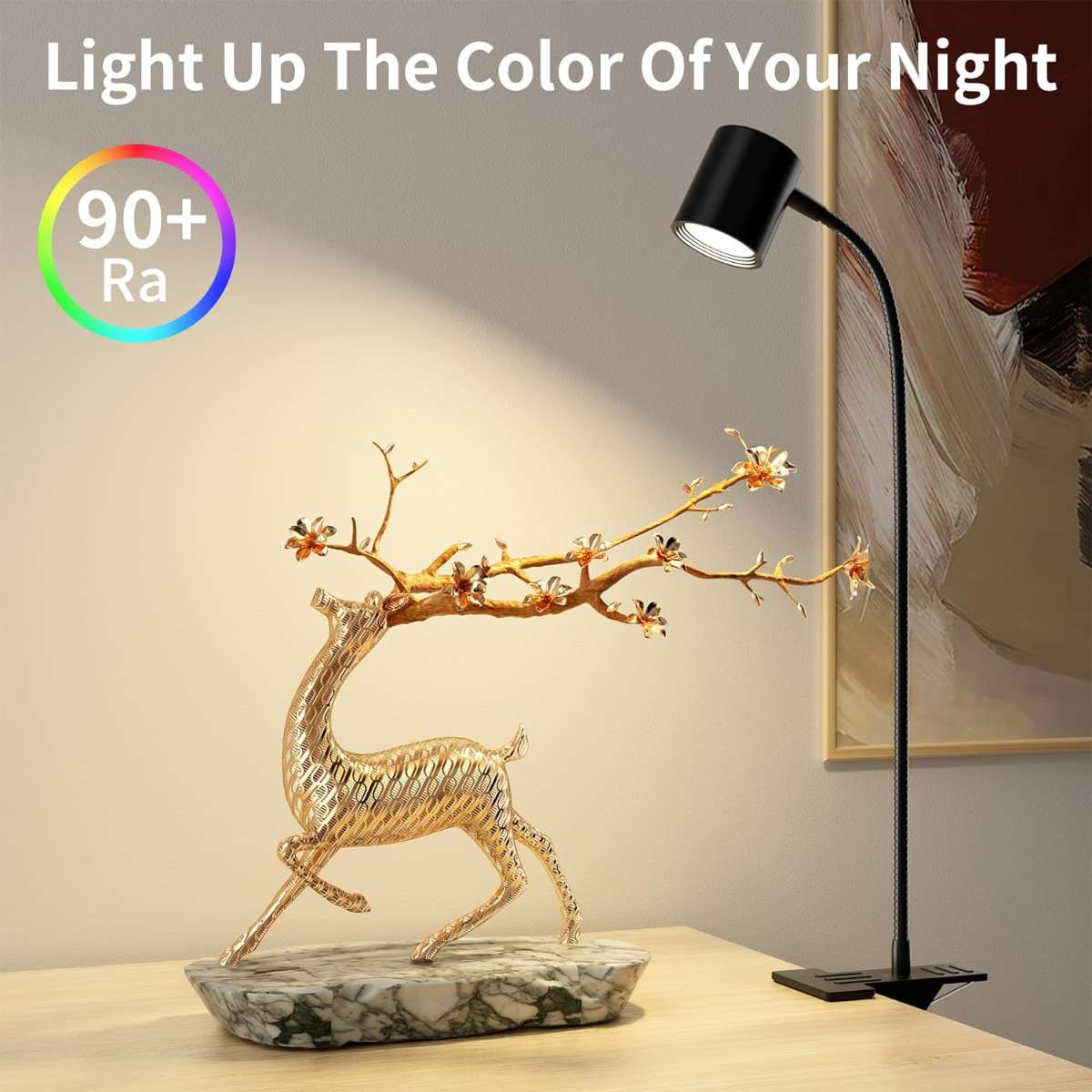 Dott Arts table lamp with 3 colors headboard black