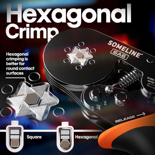 Ferrule Crimping Tool Kit, Hex Ferrule Crimping Pliers (AWG 24-10)
