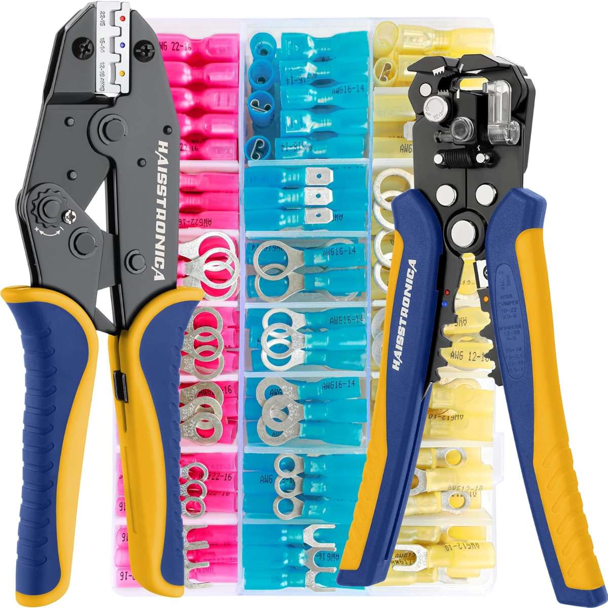 Haisstronica crimping tools for heat shrink connectors