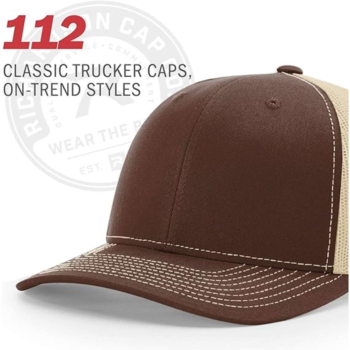 RICHARDSON Plain 112 Trucker Cap (Charcoal/Black)