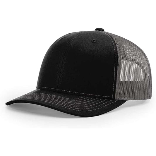 RICHARDSON Plain 112 Trucker Cap (Charcoal/Black)