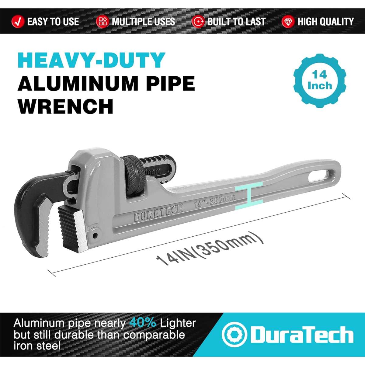 DURATECH 14 Inch Heavy Duty Aluminum Straight Tube Wrench
