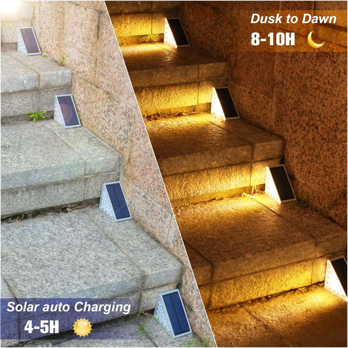 VOLISUN Solar Stairlight 6-Pack, (Warm White)