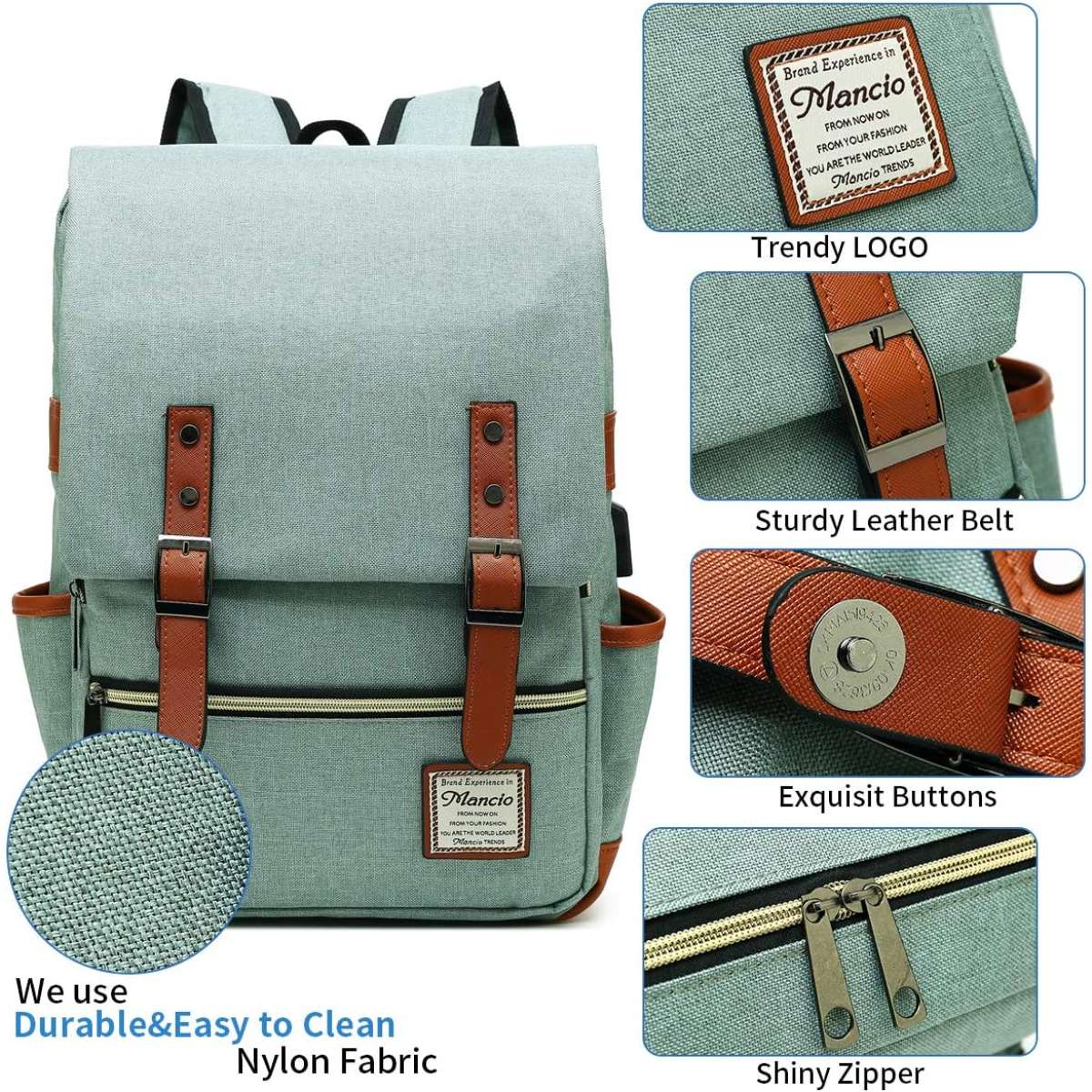 Mancio vintage laptop backpack