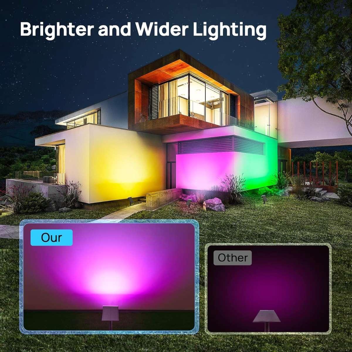 Consciot Outdoor Solar Lights, Outdoor Solar Spotlights, 4 Pack