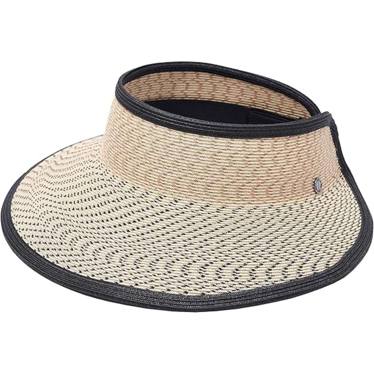 Pineapple&Star Vienna Visor Women’s Summer Sun Straw Packable UPF 50+ Beach Hat