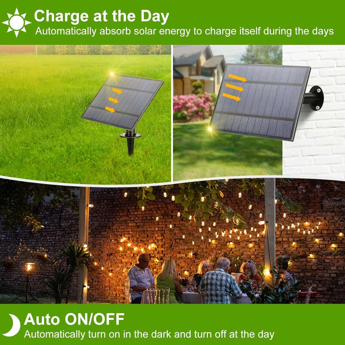 Dott Arts Solar Lights Outdoor 96ft 2-Pack Solar String Lights