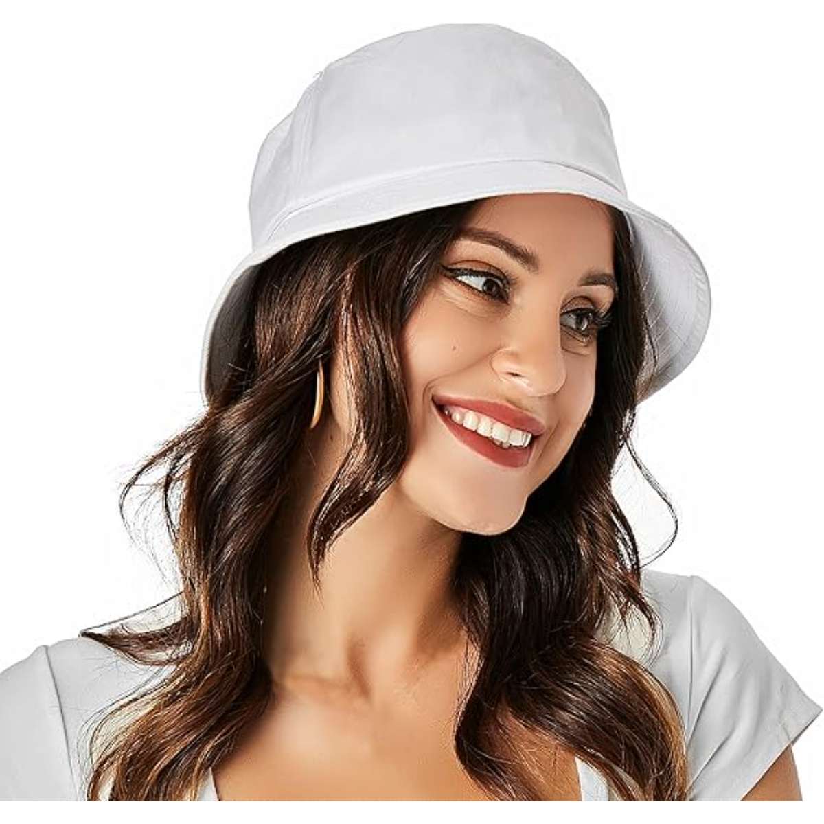 Umeepar Unisex Cotton Packable Bucket Hat Sun Hat Plain Colors for Men Women