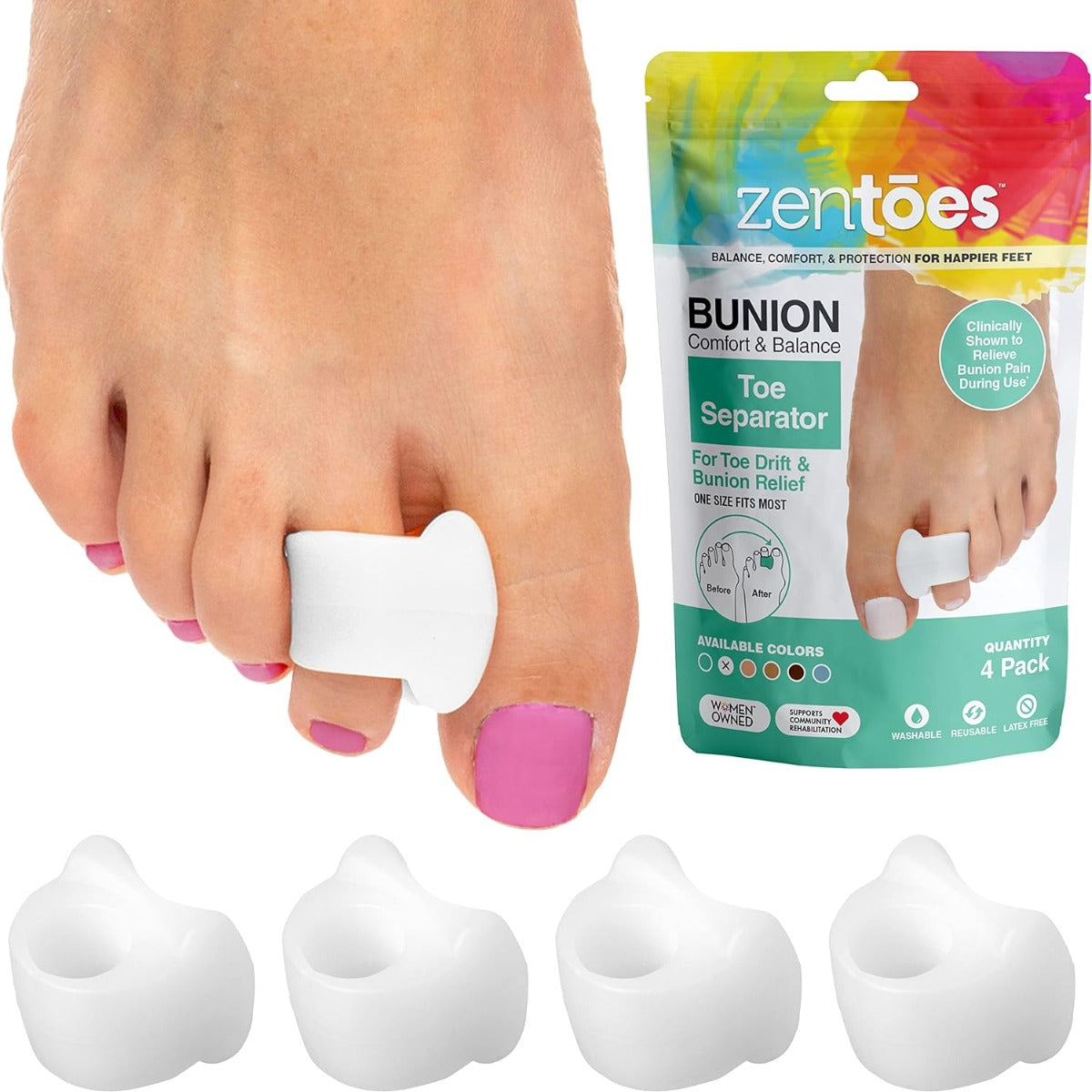 ZenToes Gel toe separator corrects and spacers