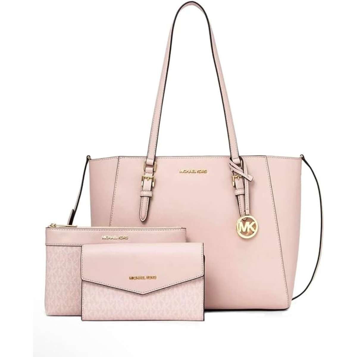 Michael Kors Charlotte Large 3-in-1 Tote Crossbody Handbag Leather