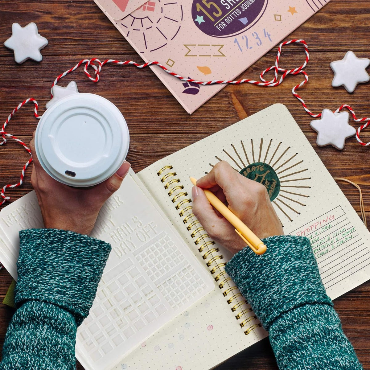 Easy to Use Stencil Set for Dotted Journals