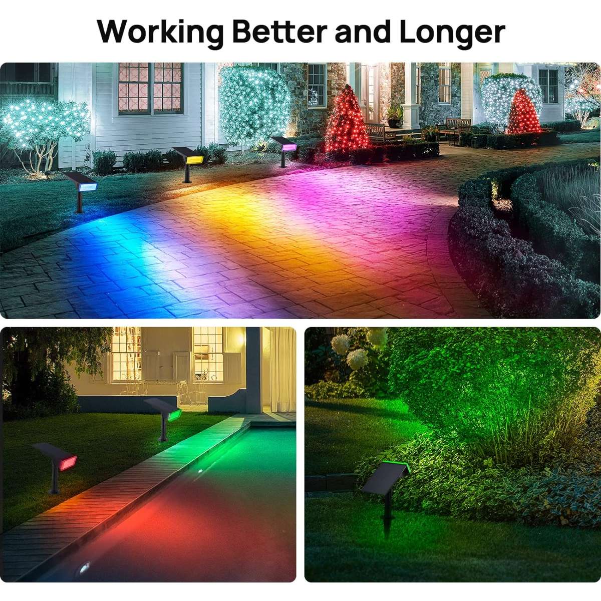 Consciot Outdoor Solar Lights, Outdoor Solar Spotlights, 4 Pack