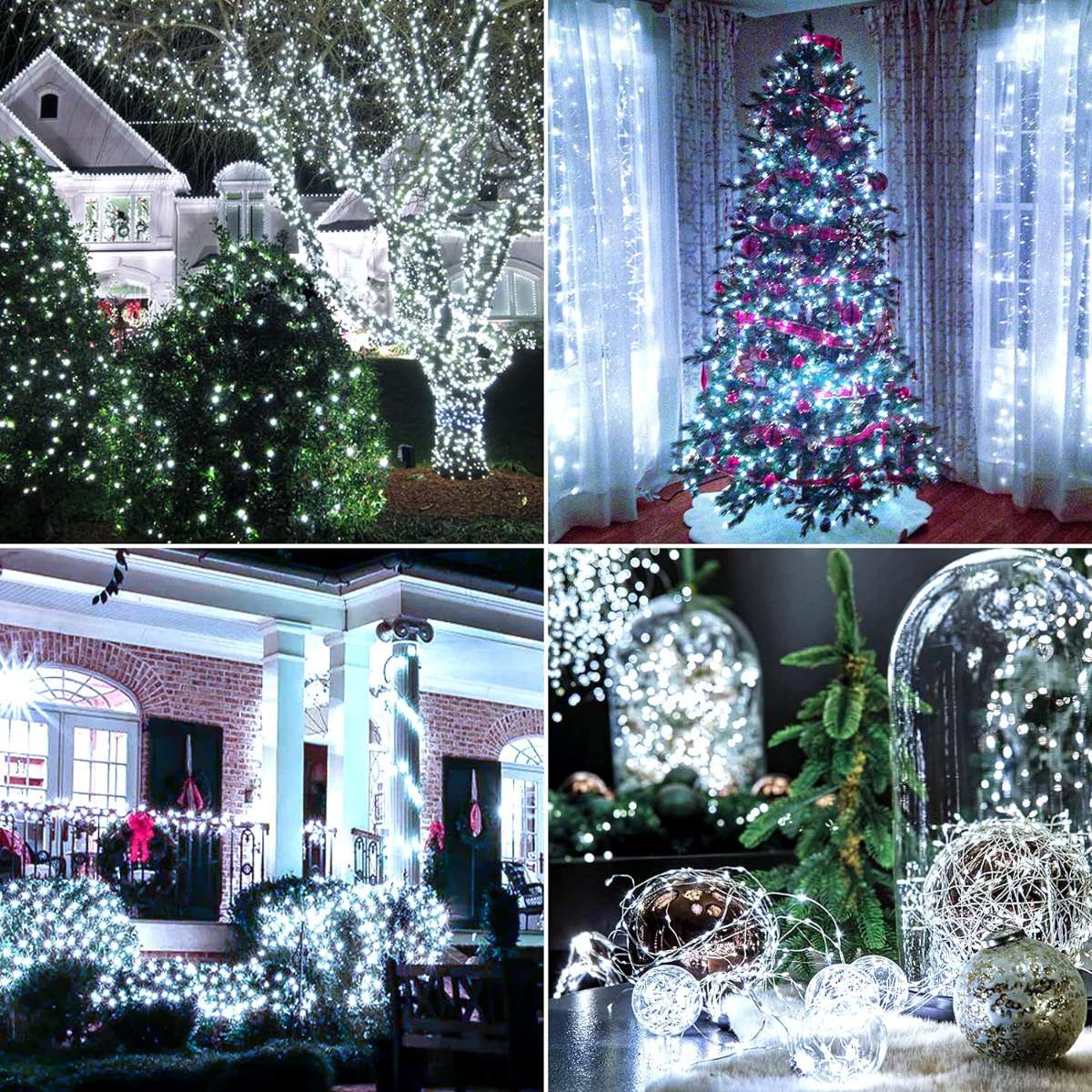 Extra-long 288 ft solar fairy string lights, 4 pcs each with 72 ft. 200 LEDs
