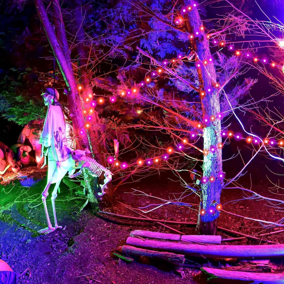 Lezonic Solar Halloween Lights Outdoor, 2 packs of 240 pcs