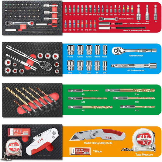 P.I.T. Portable 3 Drawer Steel Tool Box