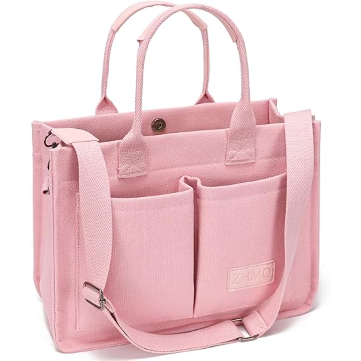Large canvas tote bag for women with pockets