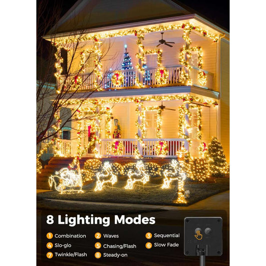 Solar String Lights Outdoor, 39FT 100LED Warm White