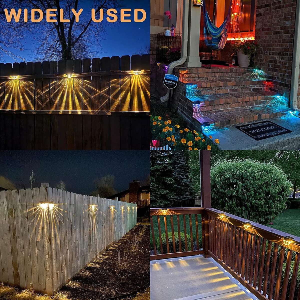 Solar deck light, warm white/color changing lighting
