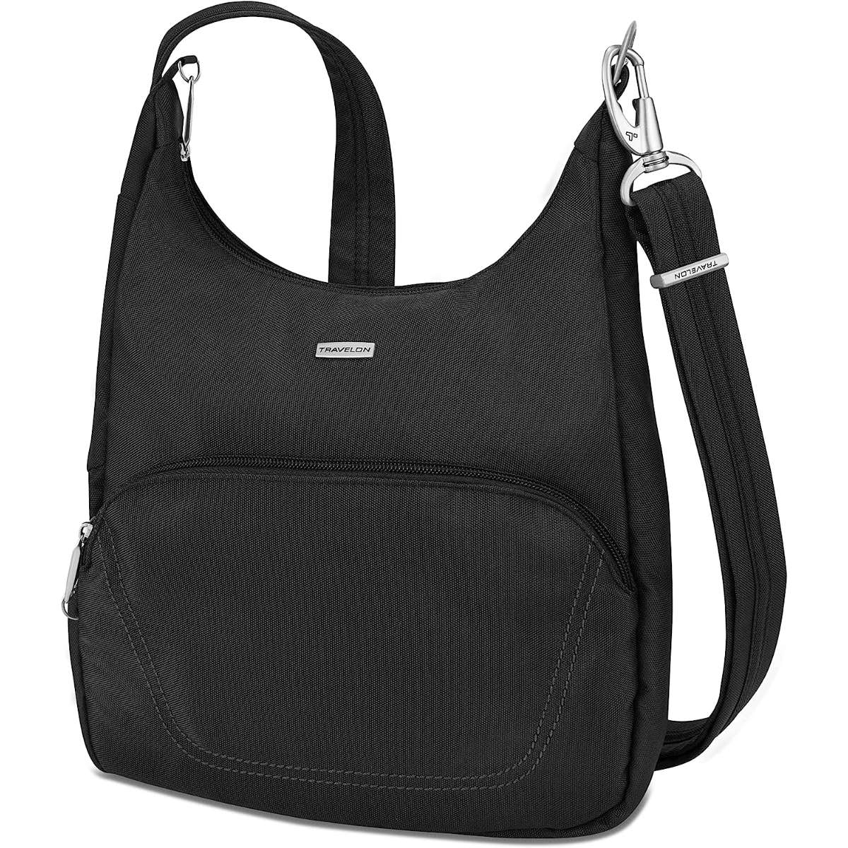 Travelon Anti-Theft Classic Essential Messenger Bag, Black, One Size, 9.75 x 10 x 2.5