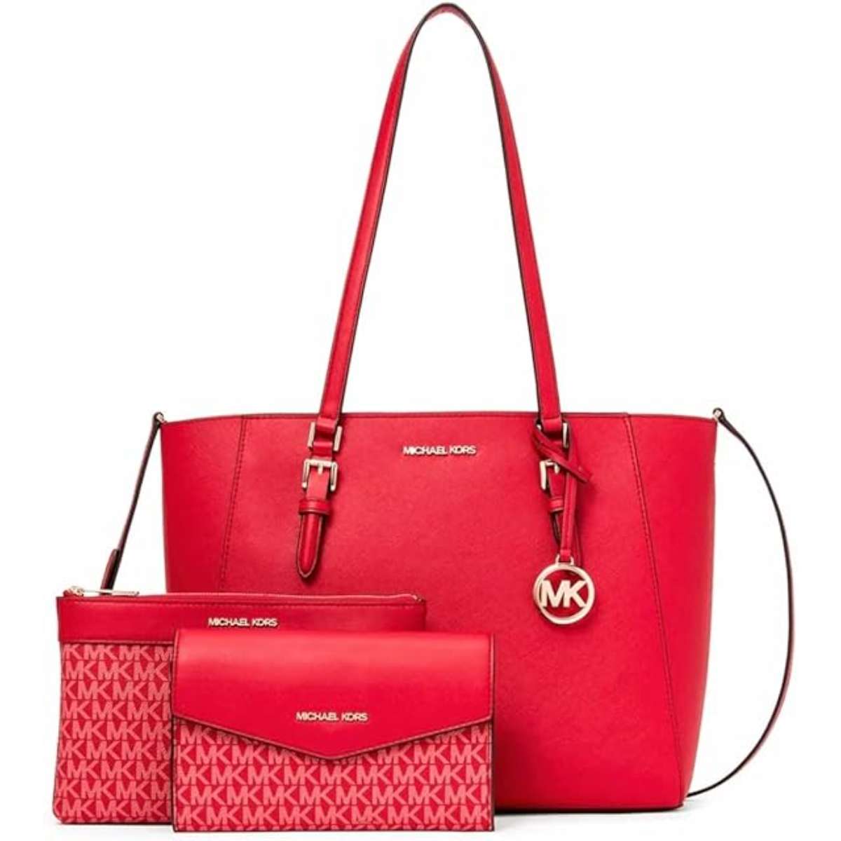 Michael Kors Charlotte Large 3-in-1 Tote Crossbody Handbag Leather