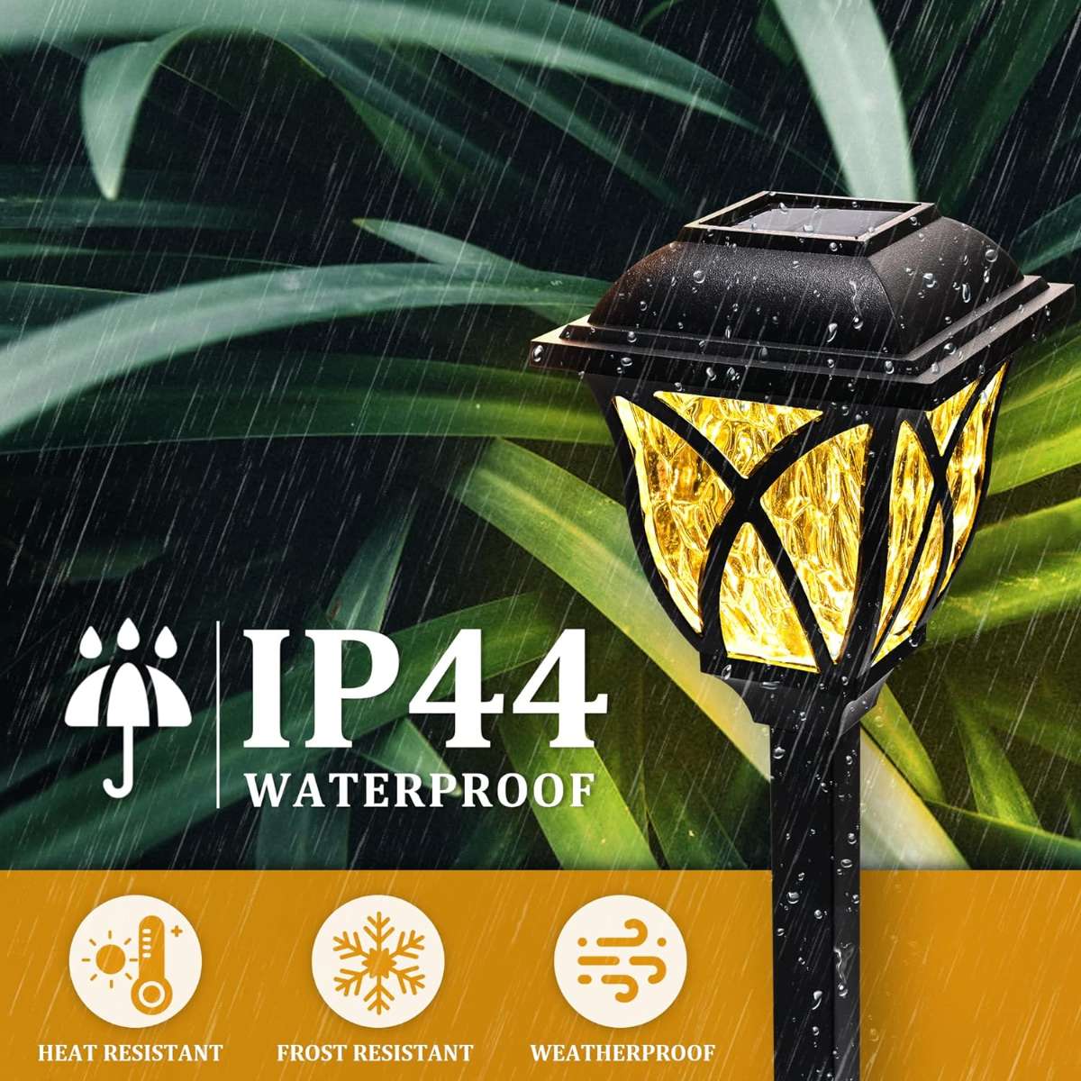 GIGALUMI Solar Light Outdoor Waterproof, (Warm White)