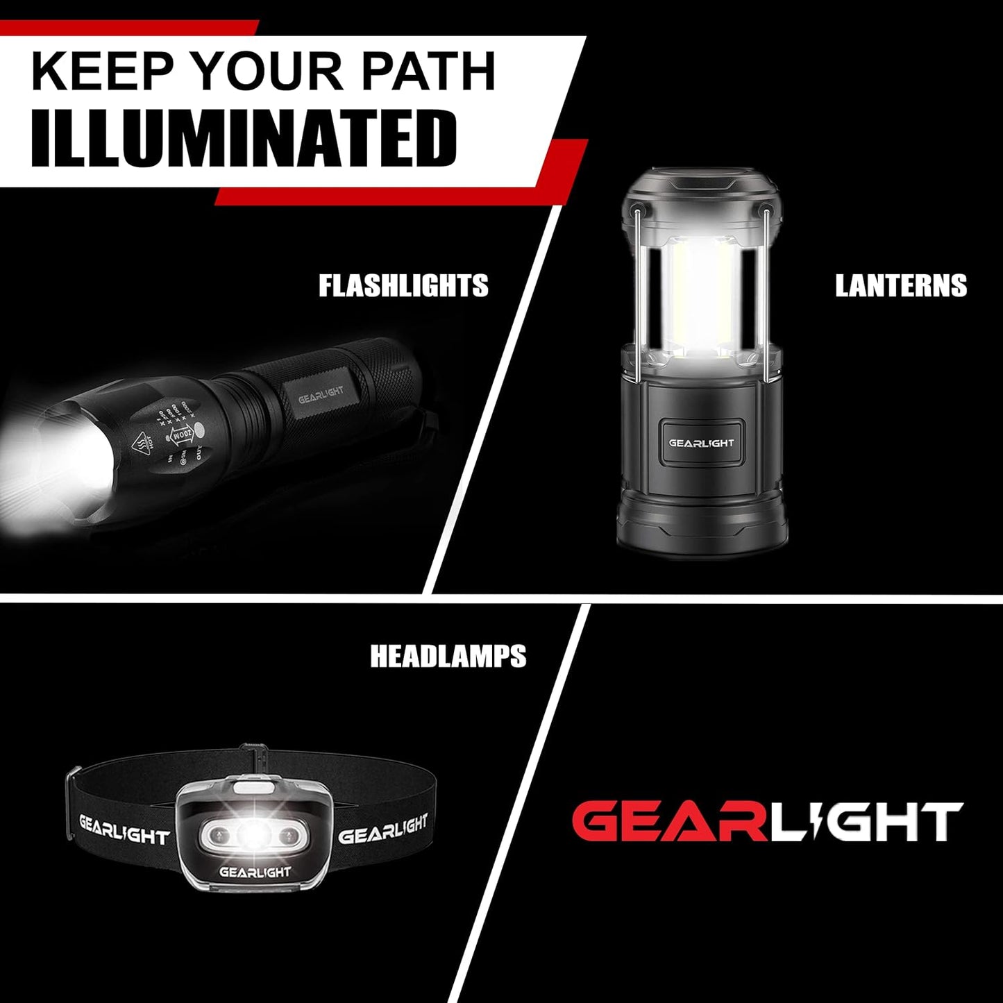 GearLight S1050 LED flashlight high lumen